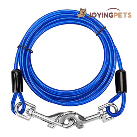 JoyingPets Dog Tie Out Cable and Stake（Blue & 10FT tie only）